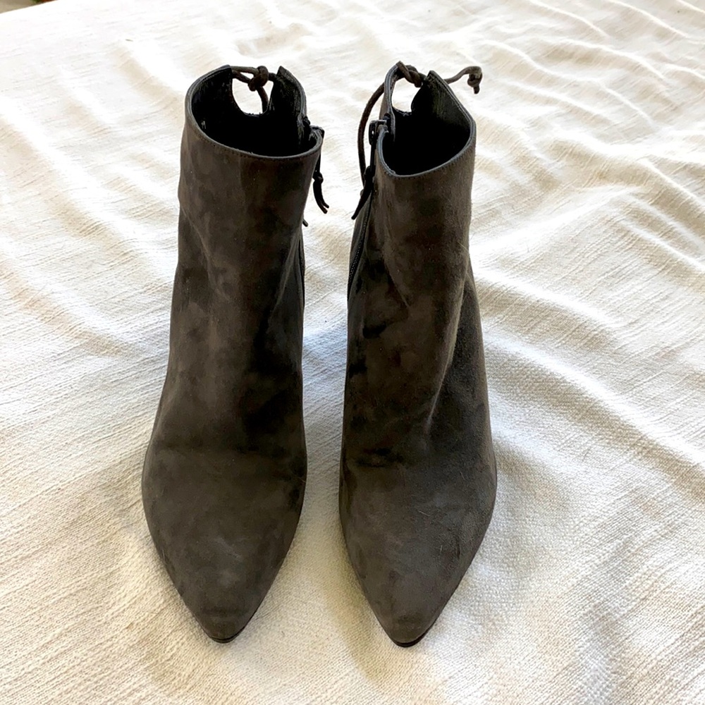Stuart Weitzman grey suede ankle boots